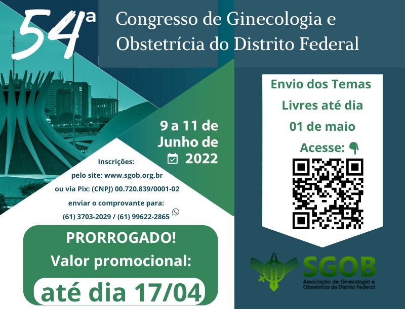 54º CONGRESSO DE GINECOLOGIA E OBSTETRÍCIA DO DISTRITO FEDERAL